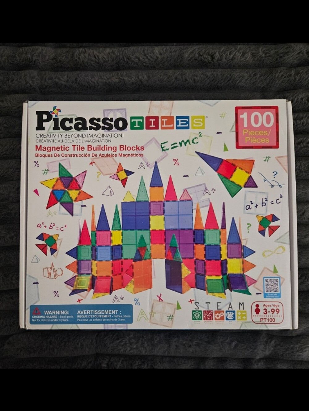 New Picasso Tiles 100-Piece Magnetic Tile Building Blocks Educational Toy